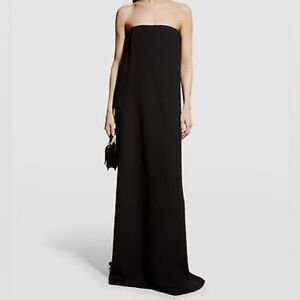 COS - black strapless column maxi dress - size 10